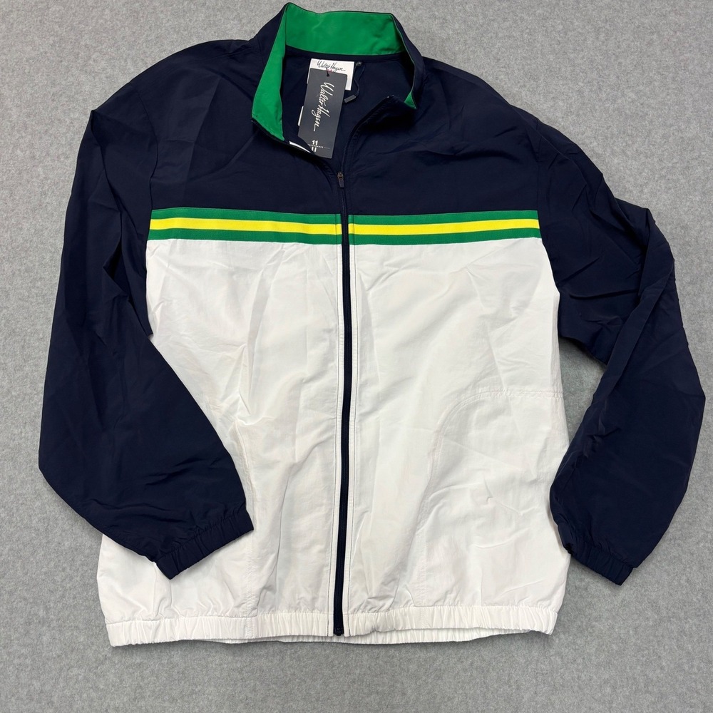 Walter Hagen 11 Performance Mens XL Golf Windbreaker Navy White Color Jacket
